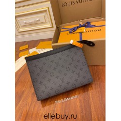 Louis Vuitton M69535 Pochette Voyage Medium Clutch Monogram Eclipse Black Reverse Canvas, Size: 27.0×21.0×3.0cm