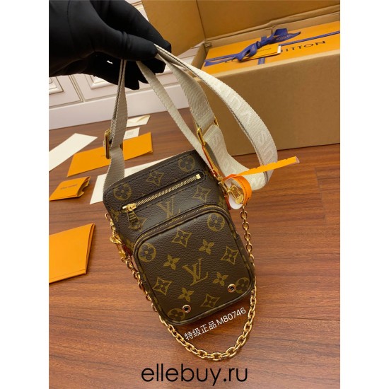 Louis Vuitton UTILITY PHONE POCKET Phone Bag (M80746) Monogram Canvas, Size: 16x19x6cm