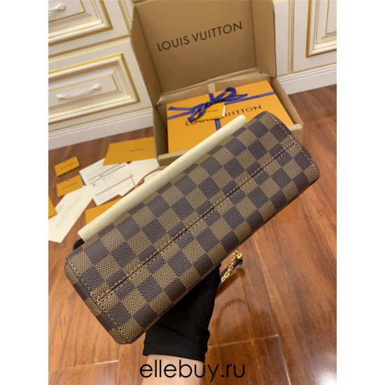 Louis Vuitton VAVIN Small Handbag (N40113) White Vavin Small Handbag Damier Ebene Canvas, Size: 25x17x9.5cm