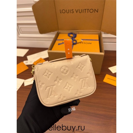 Louis Vuitton MICRO MÉTIS Metis Chain Bag (M81390) Yellow Flower Monogram Empreinte Leather, Size: 14x11x3.5cm