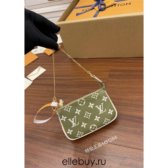 Louis Vuitton MINI POCHETTE ACCESSOIRES Clutch (M81284) Green Spring in the City Capsule Collection, Size: 15.5x10.5x4cm