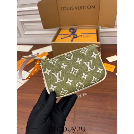 Louis Vuitton MINI POCHETTE ACCESSOIRES Clutch (M81284) Green Spring in the City Capsule Collection, Size: 15.5x10.5x4cm