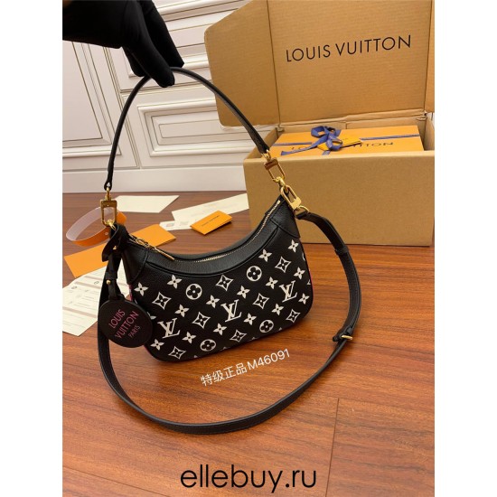 Louis Vuitton BAGATELLE Handbag (M46091) Black Bagatelle BB Monogram pattern print and embossing, Size: 22x14x9CM