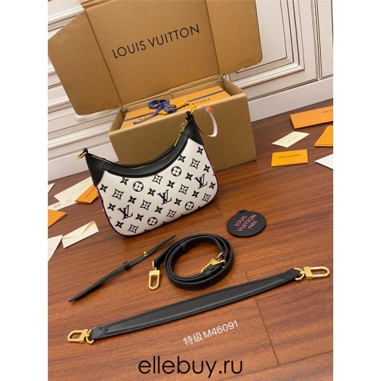 Louis Vuitton BAGATELLE Handbag (M46091) Black Bagatelle BB Monogram pattern print and embossing, Size: 22x14x9CM