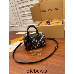 Louis Vuitton SPEEDY BANDOULIÈRE 20 Handbag (M46088) Black Speedy Bandoulière 20 Handbag Monogram Empreinte Leather, Size: 20.5x13.5x12CM