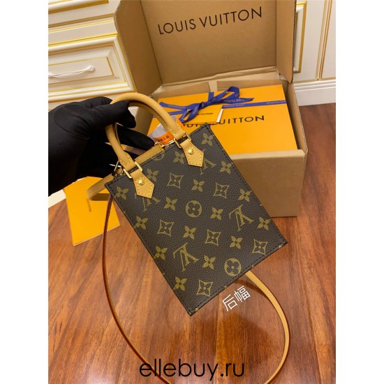 Louis Vuitton M69442 Accordion Bag PETIT SAC PLAT Handbag Petit Sac Plat Handbag in Monogram Canvas, Size: 14x17x5cm