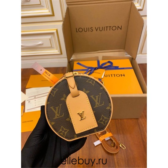 Louis Vuitton M44699 Mini Boite Chapeau SOUPLE Handbag Monogram Coated Canvas, Malletage stitching lining, Size: 13.0x12.0x6.5cm