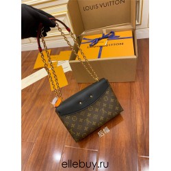 Louis Vuitton M43714 Black Classic Saint Placide Chain Shoulder Bag, Size: 25x16.5x7cm