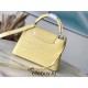 Louis Vuitton M48865 Yellow Crocodile Grain Silver Button Capucines BB Handbag Crocodile Skin Pattern, Size: 27x18x9cm