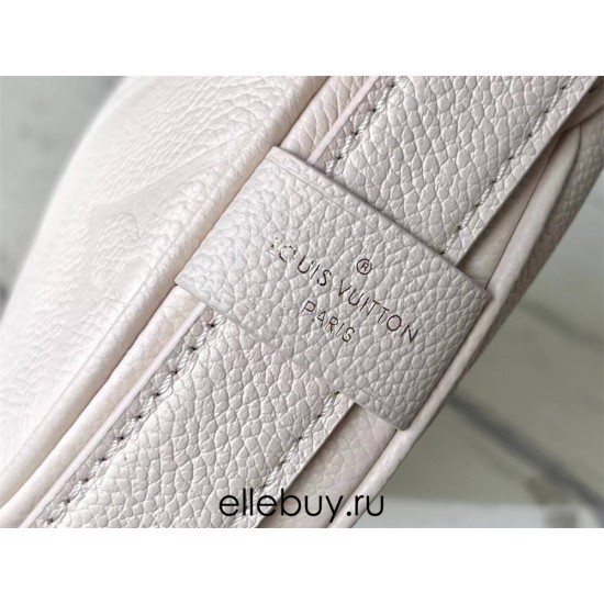 Louis Vuitton M82519 White Mini Moon Handbag Soft Monogram Empreinte Embossed Leather, Size: 20.5x11x5cm