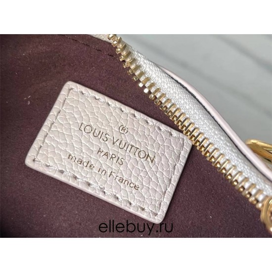 Louis Vuitton M82519 White Mini Moon Handbag Soft Monogram Empreinte Embossed Leather, Size: 20.5x11x5cm