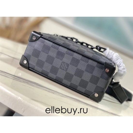 Louis Vuitton N44735 MINI SOFT TRUNK Damier Graphite Monogram Black Virgil Abloh, Size: 18.5x13.0x8.0 cm