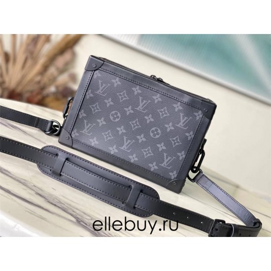 Louis Vuitton M44730 Soft Trunk Handbag Monogram Eclipse Black, Size: 25.0x18.0x10.0 cm