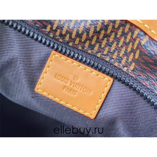 Louis Vuitton N40381 Soft Trunk Virgil Abloh and Japanese Streetwear Designer Nigo Giant Damier Ebene Canvas S-lock Hook, Size: 25x18x10 cm