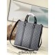 Louis Vuitton M46452 Monogram Eclipse Black Sac Plat Handbag Monogram Embossed Taurillon Leather, Size: 36.5 × 38 × 9 cm