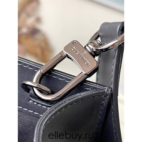 Louis Vuitton M46452 Monogram Eclipse Black Sac Plat Handbag Monogram Embossed Taurillon Leather, Size: 36.5 × 38 × 9 cm