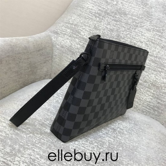 Louis Vuitton TAKEOFF Clutch (N40504) Monogram Eclipse Black Takeoff Clutch Damier Infini Leather, Size: 30x22x5cm