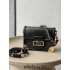 Louis Vuitton Dauphine Mini Handbag (M22597) Black Embossed Calfskin, Size: 20x15x9cm