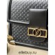 Louis Vuitton Dauphine Medium Handbag (M22276) Black Soft Calfskin Monogram Embossed, Size: 25x17x10.5cm