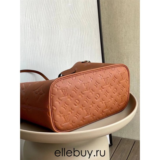 Louis Vuitton NEVERFULL Medium Handbag (M45686) Caramel Monogram Empreinte Soft Embossed Leather, Size: 31x28x14cm