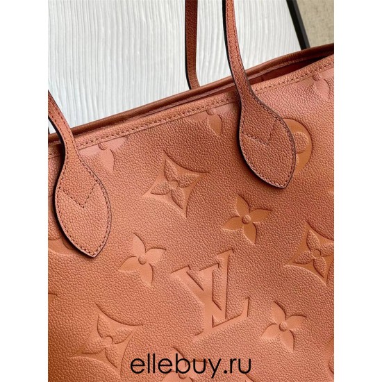 Louis Vuitton NEVERFULL Medium Handbag (M45686) Caramel Monogram Empreinte Soft Embossed Leather, Size: 31x28x14cm