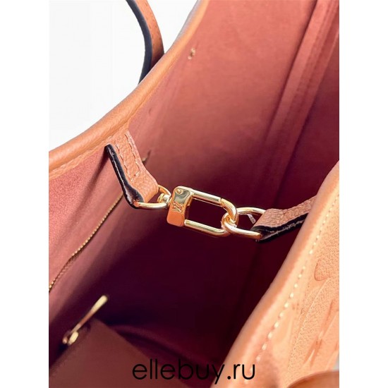 Louis Vuitton NEVERFULL Medium Handbag (M45686) Caramel Monogram Empreinte Soft Embossed Leather, Size: 31x28x14cm