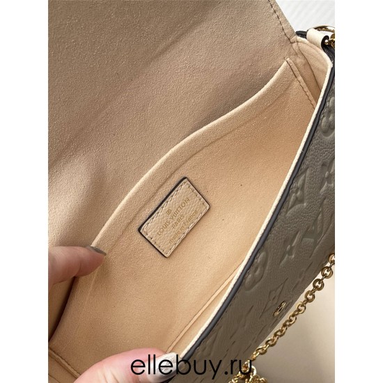 Louis Vuitton POCHETTE FÉLICIE Felicie Chain Bag (M82363) Ivory White Monogram Empreinte Leather, Size: 21x12x3cm