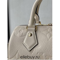 Louis Vuitton SPEEDY BANDOULIÈRE 20 Handbag (M58954) Ivory White Monogram Empreinte Leather, Size: 20.5x13.5x12cm