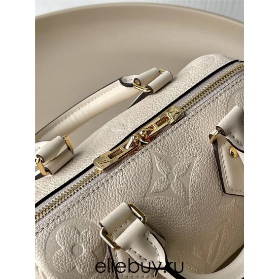 Louis Vuitton SPEEDY BANDOULIÈRE 20 Handbag (M58954) Ivory White Monogram Empreinte Leather, Size: 20.5x13.5x12cm