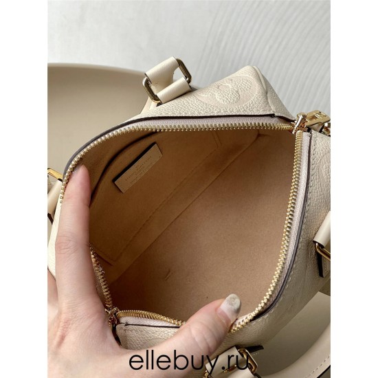 Louis Vuitton SPEEDY BANDOULIÈRE 20 Handbag (M58954) Ivory White Monogram Empreinte Leather, Size: 20.5x13.5x12cm