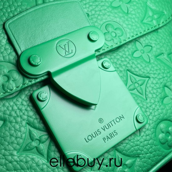 Louis Vuitton S LOCK Messenger Bag (M20904) Green S-Lock Messenger Bag in Taurillon Monogram Leather, Size: 22x18x8cm