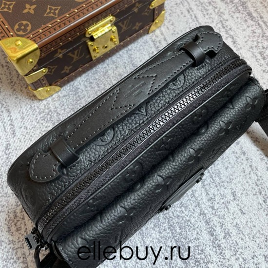 Louis Vuitton S LOCK Messenger Bag (M58489) Black S Lock Messenger Bag in Soft Taurillon Leather, Elegant Black Tone, Size: 22x18x8cm