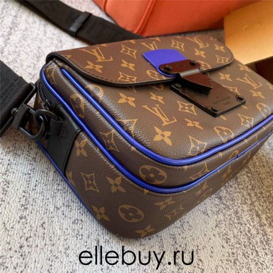 Louis Vuitton S Lock Messenger Bag (M45863/M45806) Full Leather Embossed M58489 Monogram Macassar Canvas Georges Vuitton 22x18x8cm