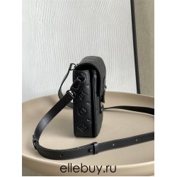 Louis Vuitton S-LOCK VERTICAL Mini Handbag (M81524) Black Embossed Leather, New S-Lock Vertical Monogram Imprint Taurillon Leather, Size: 12x19x7cm