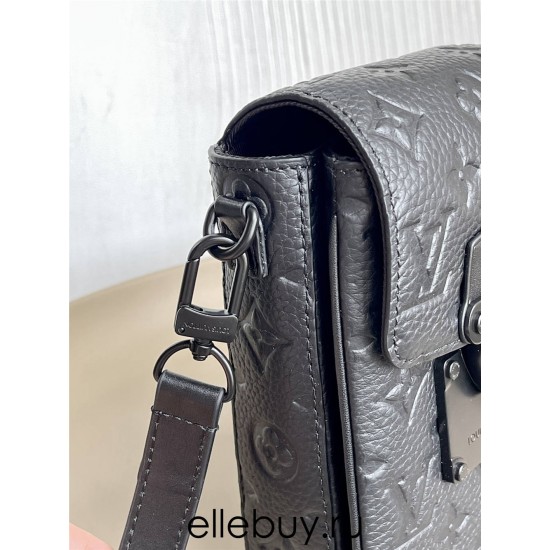 Louis Vuitton S-LOCK VERTICAL Mini Handbag (M81524) Black Embossed Leather, New S-Lock Vertical Monogram Imprint Taurillon Leather, Size: 12x19x7cm