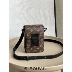 Louis Vuitton S-LOCK VERTICAL Mini Handbag (M81522) Monogram S-Lock Vertical Classic Monogram Macassar Canvas, Size: 12x19x7cm