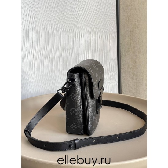 Louis Vuitton S-LOCK VERTICAL Mini Handbag (M81522) Monogram Eclipse Black S-Lock Vertical Classic Monogram Macassar Canvas Magnetic Design, Size: 12x19x7cm