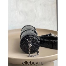 Louis Vuitton PAPILLON TRUNK Handbag (M57835) Black Crocodile Grain Nicolas Ghesquière S-lock Clasp, Size: 19x9x9cm