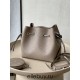 Louis Vuitton Bella Handbag (M21886) Gray, Bella Bucket Bag with Coin Purse made of Mahina Leather, Flat LV, Size: 19x22x14cm