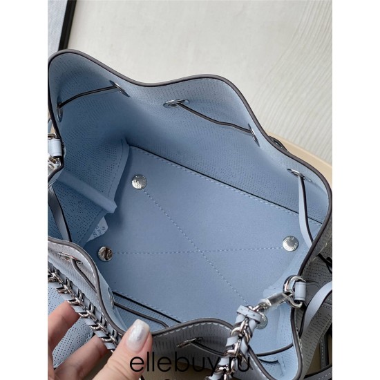 Louis Vuitton Bella Handbag (M21582) Blue, Bella Bucket Bag made of Mahina Leather, Size: 19x22x14cm