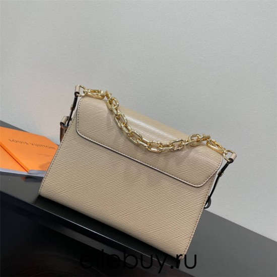 Louis Vuitton TWIST Medium Handbag (M59033) Apricot, Twist Medium Handbag with LV Twist Lock, Size: 23x17x9.5cm