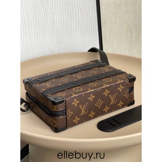 Louis Vuitton HANDLE SOFT TRUNK Handbag (M45935) Monogram Macassar Canvas, Size: 21.5x15x7cm