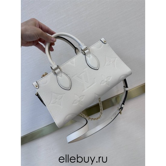 Louis Vuitton ONTHEGO EAST WEST Handbag (M23698) White OnTheGo East West Handbag, Size: 25x13x10cm