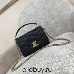 Louis Vuitton PICO GO-14 Medium Handbag (M22891) Black GO-14 Medium Handbag in Lambskin LV Twist Lock, Size: 23x16x10cm