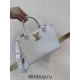 Louis Vuitton LOCK & GO Handbag (M23637) White Smooth Grain Calfskin, Size: 24.5x19x10.5cm