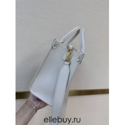 Louis Vuitton LOCK & GO Handbag (M23637) White Smooth Grain Calfskin, Size: 24.5x19x10.5cm