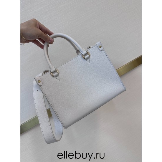 Louis Vuitton LOCK & GO Handbag (M23637) White Smooth Grain Calfskin, Size: 24.5x19x10.5cm