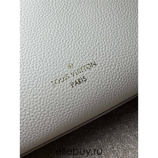 Louis Vuitton LOCK & GO Handbag (M23637) White Smooth Grain Calfskin, Size: 24.5x19x10.5cm