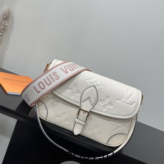 Louis Vuitton DIANE Handbag (M46388) White, Diane Handbag Classic Monogram Empreinte Embossed Leather, Size: 23x16x8.5cm