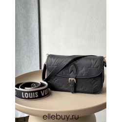 Louis Vuitton DIANE Handbag (M46386) Black, Classic Monogram Empreinte Embossed Leather, Size: 23x16x8.5cm